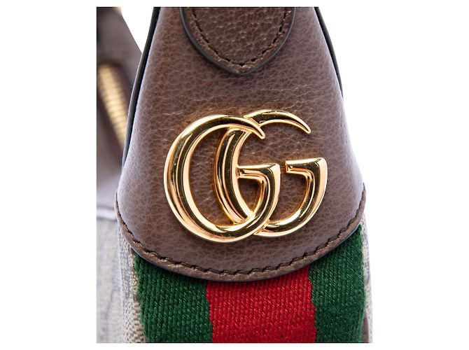 Borsa a tracolla Gucci Mini GG Supreme Web Ophidia Beige - vista 5