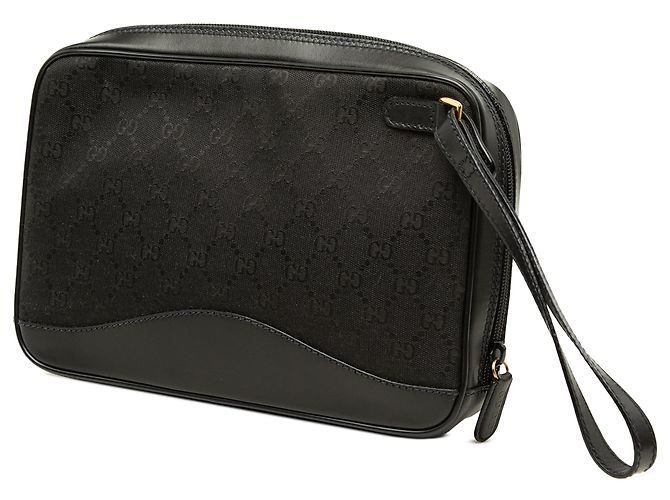 Clutch Gucci in tela GG nera - vista 2