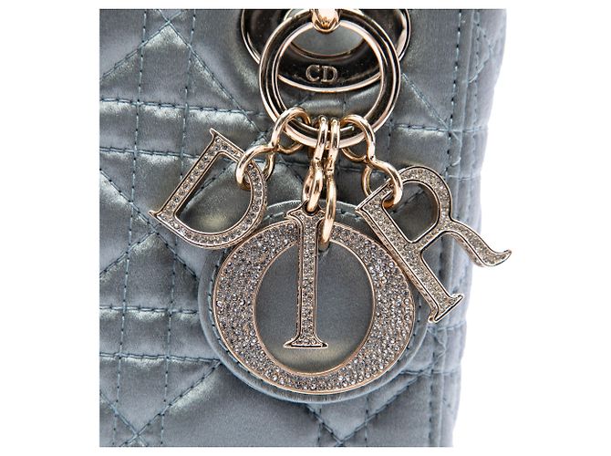 Dior Gray Mini Satin Cannage Swarovski Crystal Lady Dior - vista 5