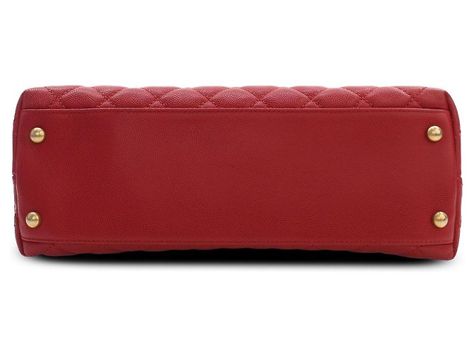 Borsa Chanel Red Small Quilted Caviar Coco Top Handle Bag - vista 3