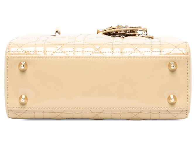 Dior Beige Small Patent Cannage Lady Dior - vista 3