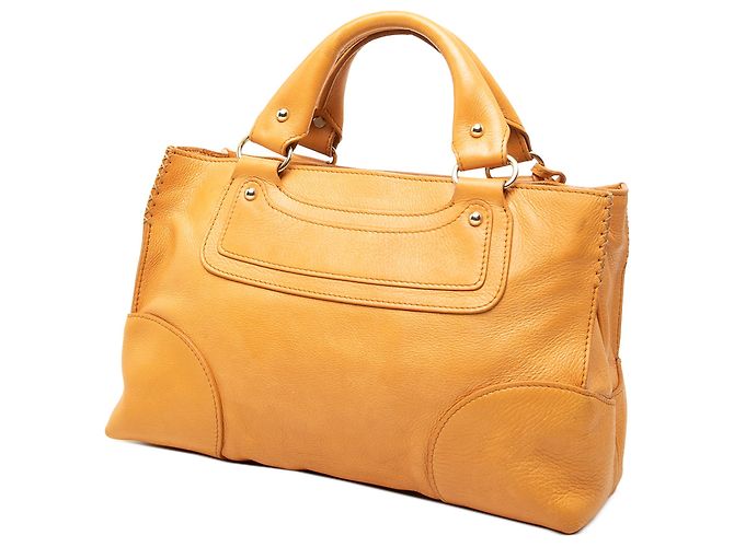 Céline Bolsa de mão Celine Boogie Pocket em couro amarelo - vista 2