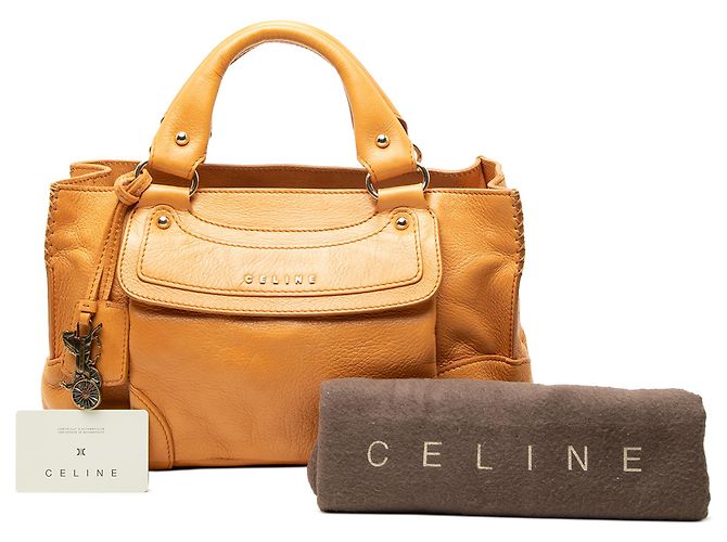 Céline Bolsa de mão Celine Boogie Pocket em couro amarelo - vista 7