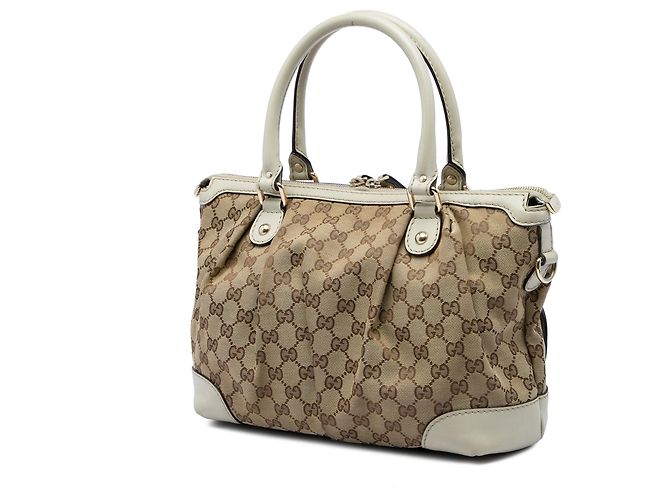 Borsa Gucci Beige GG Canvas Sukey Satchel - vista 2