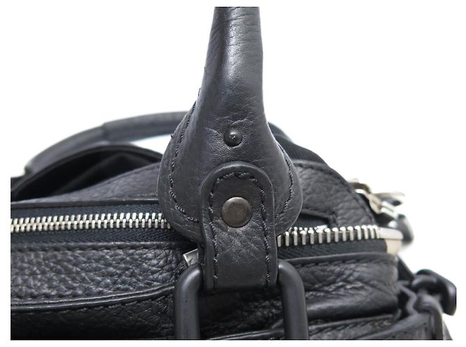Chloé BORSA A MANO CHLOE PADDINGTON MINI ALL BLACK IN PELLE GRANA NOIRE - vista 14