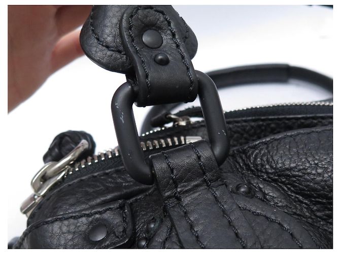 Chloé BORSA A MANO CHLOE PADDINGTON MINI ALL BLACK IN PELLE GRANA NOIRE - vista 16