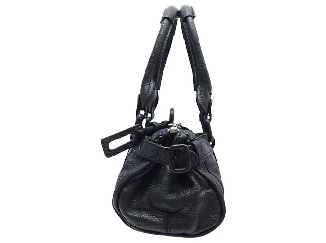 Chloé BORSA A MANO CHLOE PADDINGTON MINI ALL BLACK IN PELLE GRANA NOIRE - vista 3