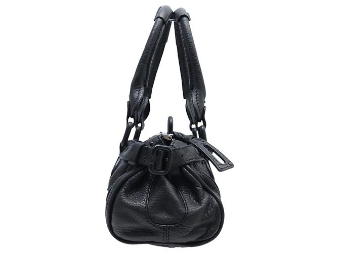 Chloé BORSA A MANO CHLOE PADDINGTON MINI ALL BLACK IN PELLE GRANA NOIRE - vista 4