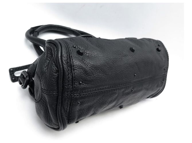 Chloé BORSA A MANO CHLOE PADDINGTON MINI ALL BLACK IN PELLE GRANA NOIRE - vista 5