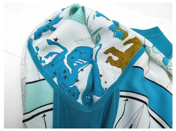 Hermès HERMES TWILLAINE DE LA TERRE A LA LUNE PULLOVER M 38 WOLL- & SEIDENOBERTEIL - Ansicht 10