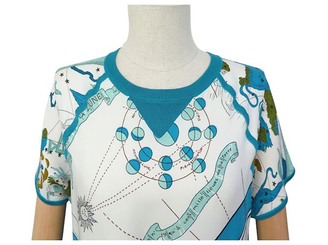 Hermès HERMES TWILLAINE DE LA TERRE A LA LUNE PULLOVER M 38 WOLL- & SEIDENOBERTEIL - Ansicht 2