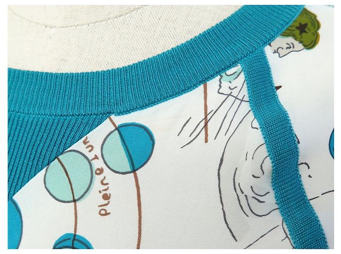 Hermès HERMES TWILLAINE DE LA TERRE A LA LUNE PULLOVER M 38 WOLL- & SEIDENOBERTEIL - Ansicht 4