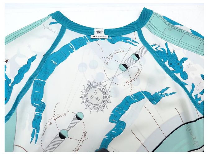 Hermès HERMES TWILLAINE DE LA TERRE A LA LUNE PULLOVER M 38 WOLL- & SEIDENOBERTEIL - Ansicht 8