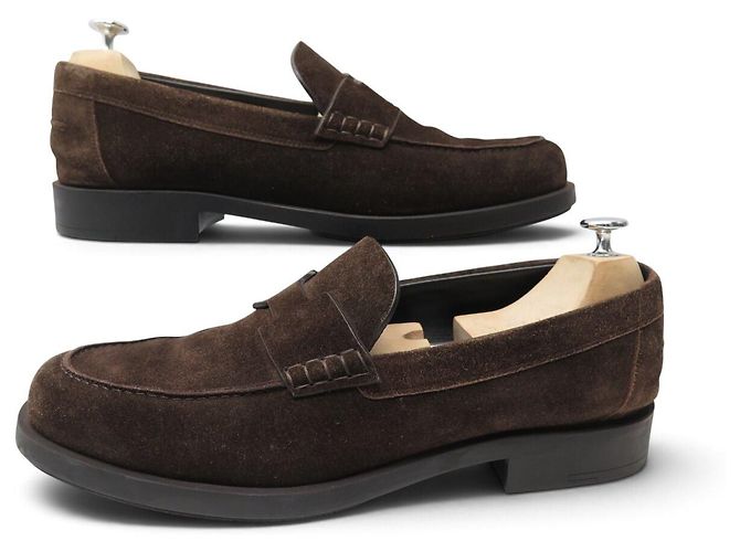 Hermès SCARPE HERMES MOCASSINI KENNEDY 45 IN CAMELLO MARRONE - vista 3