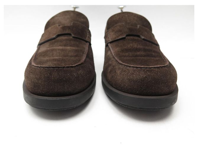 Hermès SCARPE HERMES MOCASSINI KENNEDY 45 IN CAMELLO MARRONE - vista 4