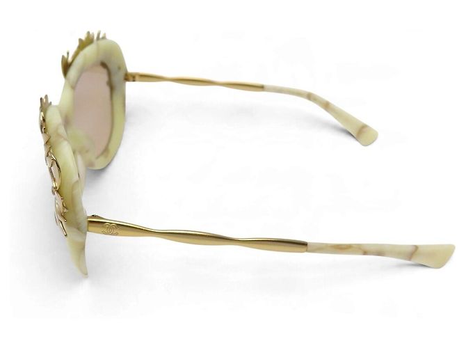 GAFAS DE SOL CHANEL GREECE HOJAS DE LAUREL DORADAS NUEVAS - vista 2