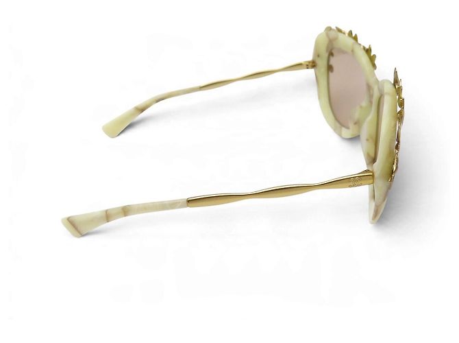 GAFAS DE SOL CHANEL GREECE HOJAS DE LAUREL DORADAS NUEVAS - vista 4