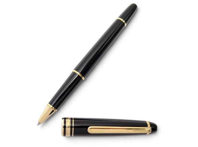SET DI 2 PENNE MONTBLANC MEISTERSTUCK PENNA STILO A PISTONE 146 & PENNA A SFERA CLASSIC - vista 15