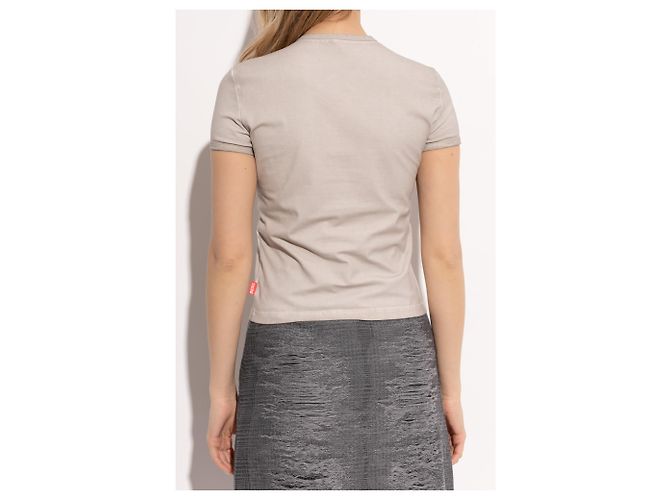 Diesel Top T-NEKKA camiseta de algodón gris - vista 4