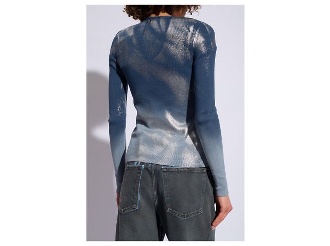 Diesel M-ISOLDE Cardigan marineblau Baumwolle - Ansicht 4