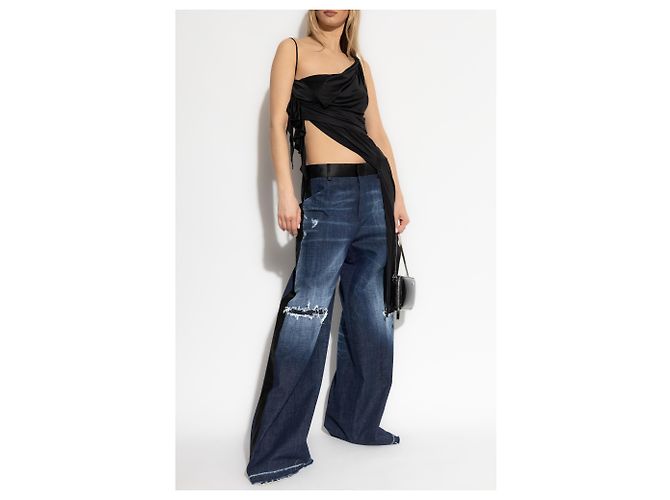 Jeans wide-leg Dsquared2 blu navy - vista 2