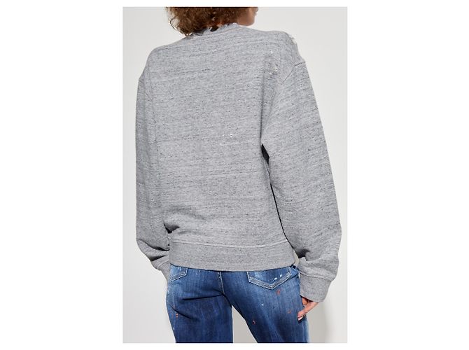 Dsquared2 Bedrucktes Sweatshirt aus Baumwolle Grau - Ansicht 4