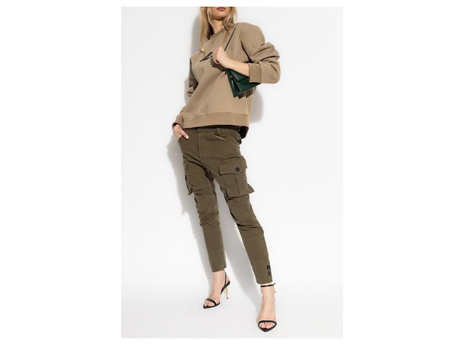 Pantalones cargo Dsquared2 verdes de algodón - vista 2