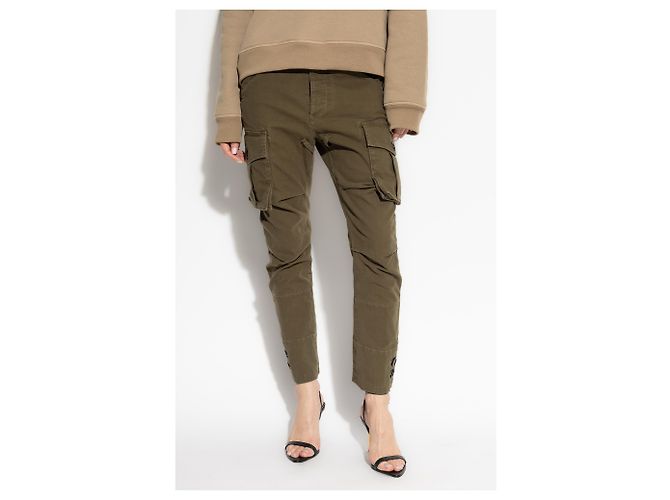 Pantalones cargo Dsquared2 verdes de algodón - vista 3