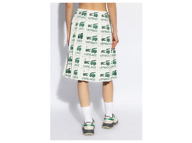 Lacoste x Lemarié weißer plissierter Rock aus Polyester - Ansicht 4