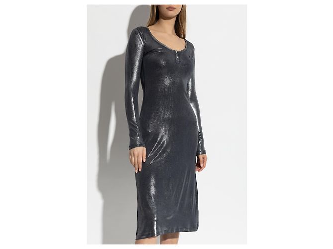 Diesel D-AMA-LS Kleid Silber Metallic Midi - Ansicht 3