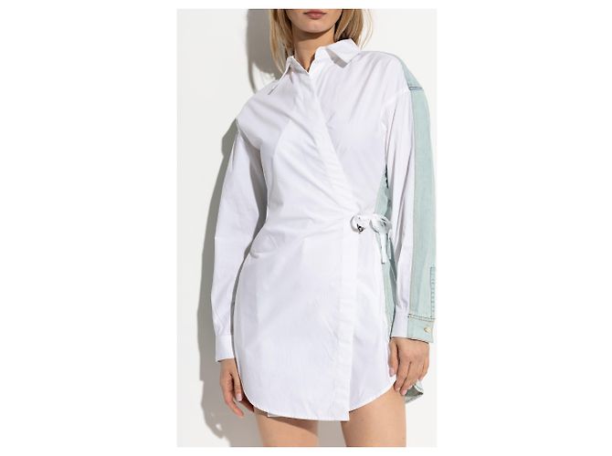 Vestido Diesel D-ELPHI-DEN blanco de algodón - vista 3