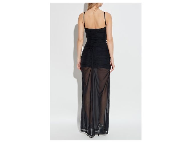 Diesel D-AMAMI langes schwarzes Nylon Kleid - Ansicht 4