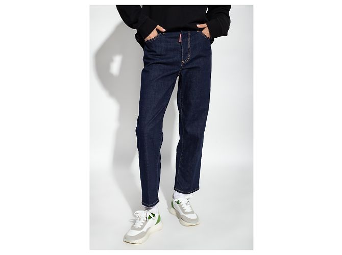 Jeans Boston Dsquared2 blu navy cotone - vista 3