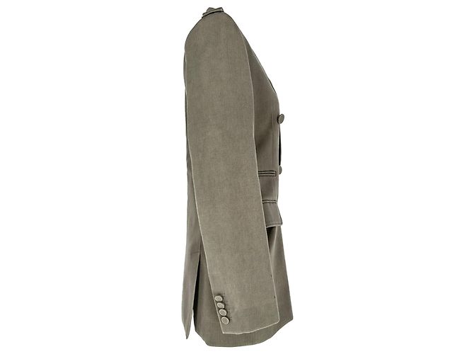 Blazer de abotoamento duplo Chloé em lã virgem cinza - vista 2