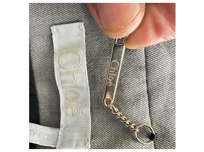 Blazer de abotoamento duplo Chloé em lã virgem cinza - vista 4