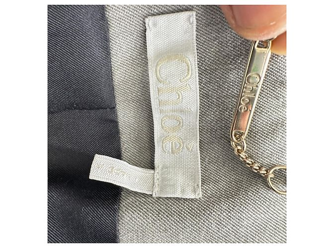 Blazer de abotoamento duplo Chloé em lã virgem cinza - vista 5