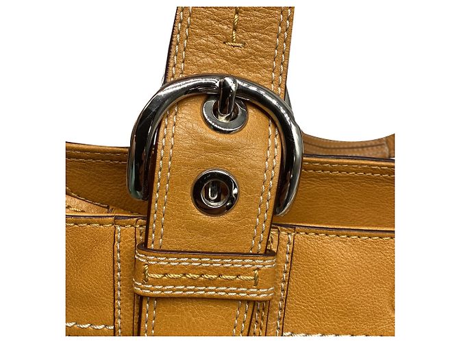 Borsa Tote plissettata Coach Soho in pelle Camel - vista 12