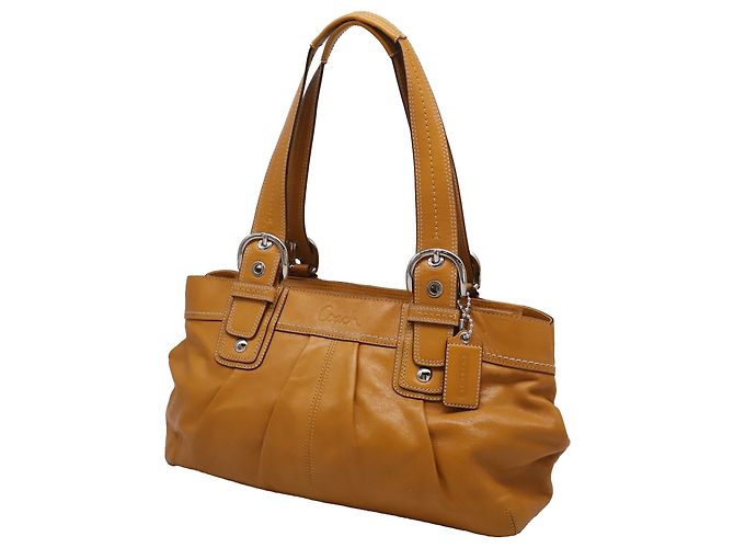 Borsa Tote plissettata Coach Soho in pelle Camel - vista 2