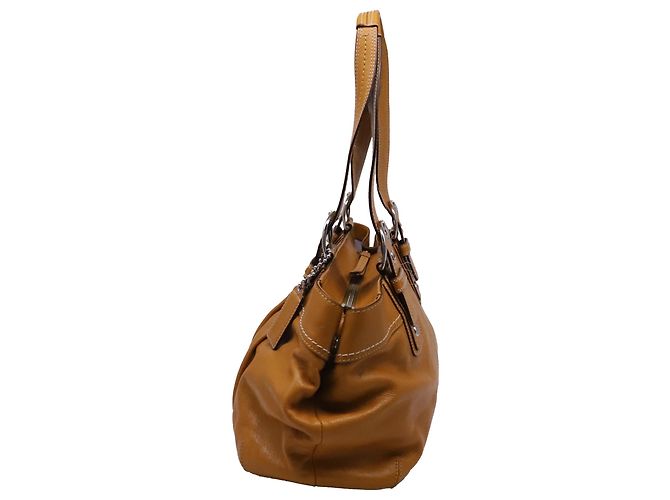 Borsa Tote plissettata Coach Soho in pelle Camel - vista 3