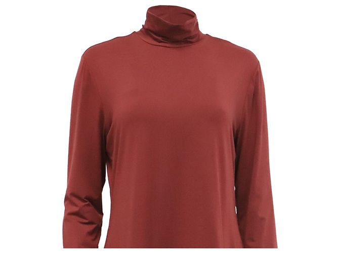 Autre Marque Top de manga comprida e gola alta St. John em nylon Rust Orange - vista 2