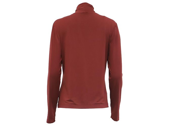 Autre Marque Top de manga comprida e gola alta St. John em nylon Rust Orange - vista 4