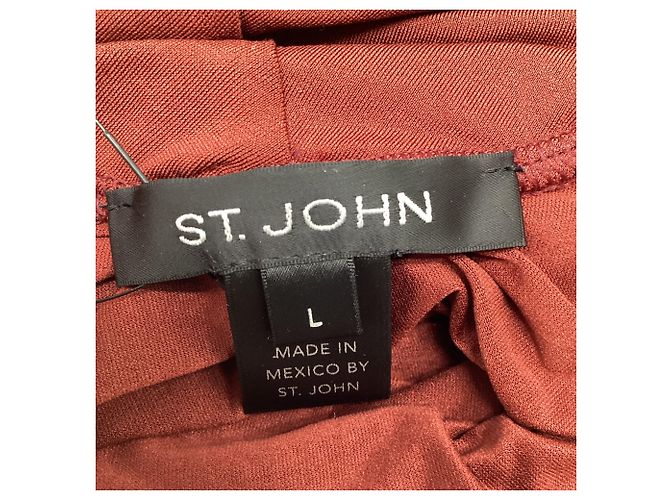 Autre Marque Top de manga comprida e gola alta St. John em nylon Rust Orange - vista 8
