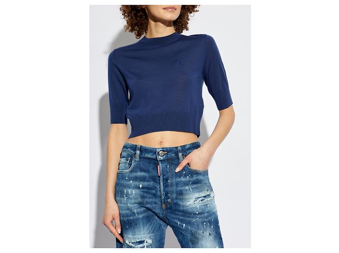 Dsquared2 Woll-Top mit besticktem Logo - Ansicht 3