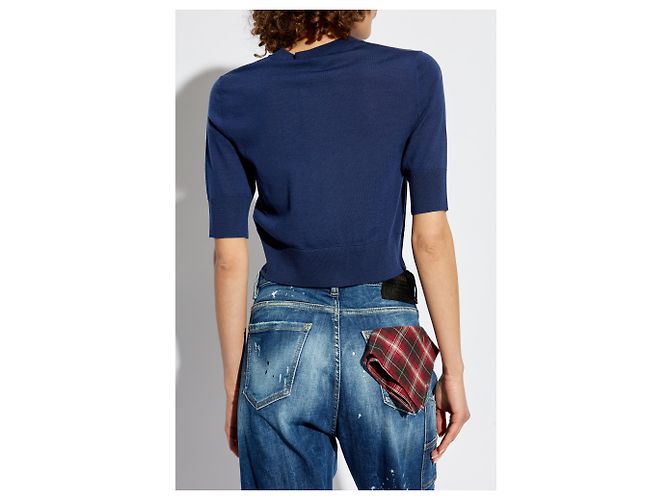 Dsquared2 Woll-Top mit besticktem Logo - Ansicht 4