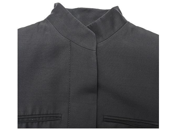 Blazer Gucci com gola mandarim e cinto em lã preta - vista 4