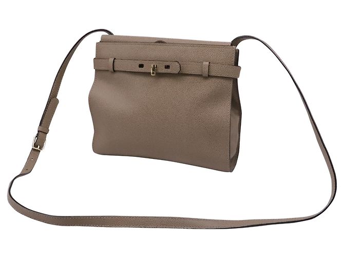 Borsa a tracolla Valextra Brera B-Tracollina in pelle di vitello Beige - vista 2