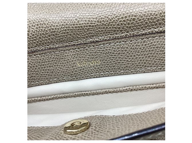 Borsa a tracolla Valextra Brera B-Tracollina in pelle di vitello Beige - vista 8