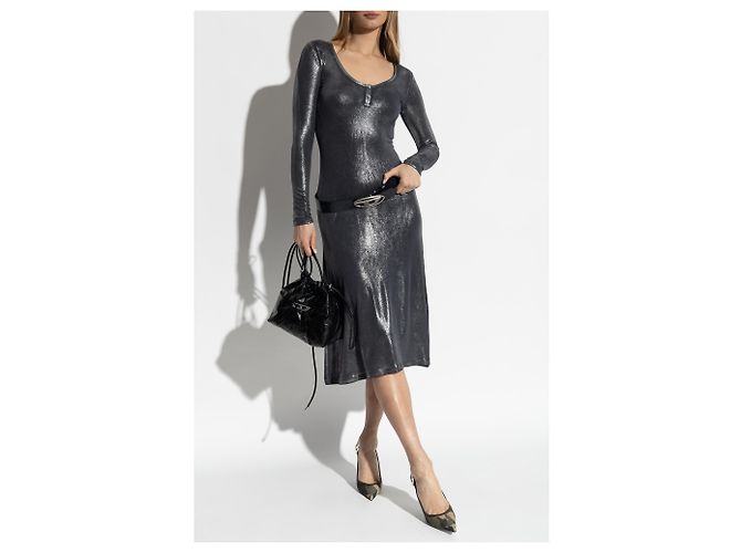 Diesel D-AMA-LS Kleid Silber Metallic Midi - Ansicht 2