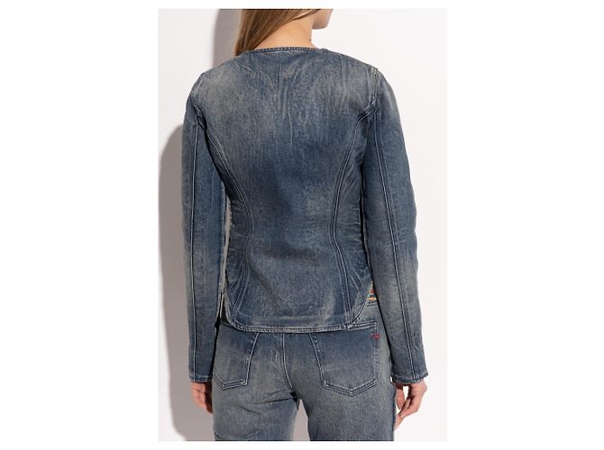 Giacca di jeans Diesel blu in cotone - vista 4
