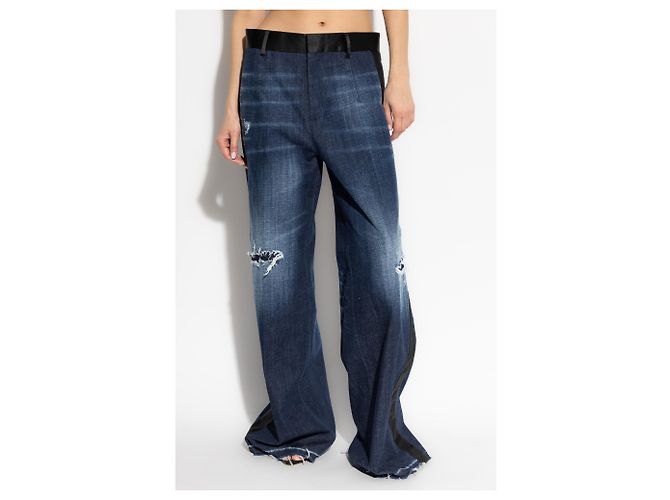 Jeans wide-leg Dsquared2 blu navy - vista 3